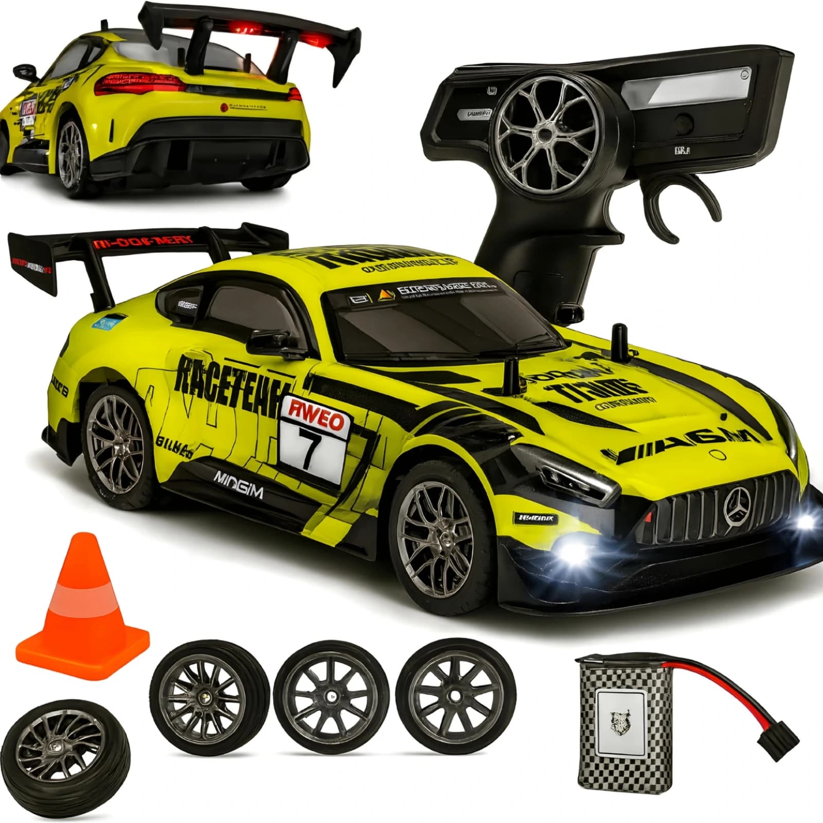 Nextronix 40 km/h High-Speed 1:16 Scale 4WD RC Drift Car | 2.4GHz Remote Control Racing Car with LED Lights & Rechargeable Battery